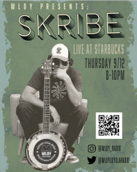 skribe poster / green / man with guitar / WLOY