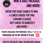 pink poster / share the love / valentines day raffle / WLOY